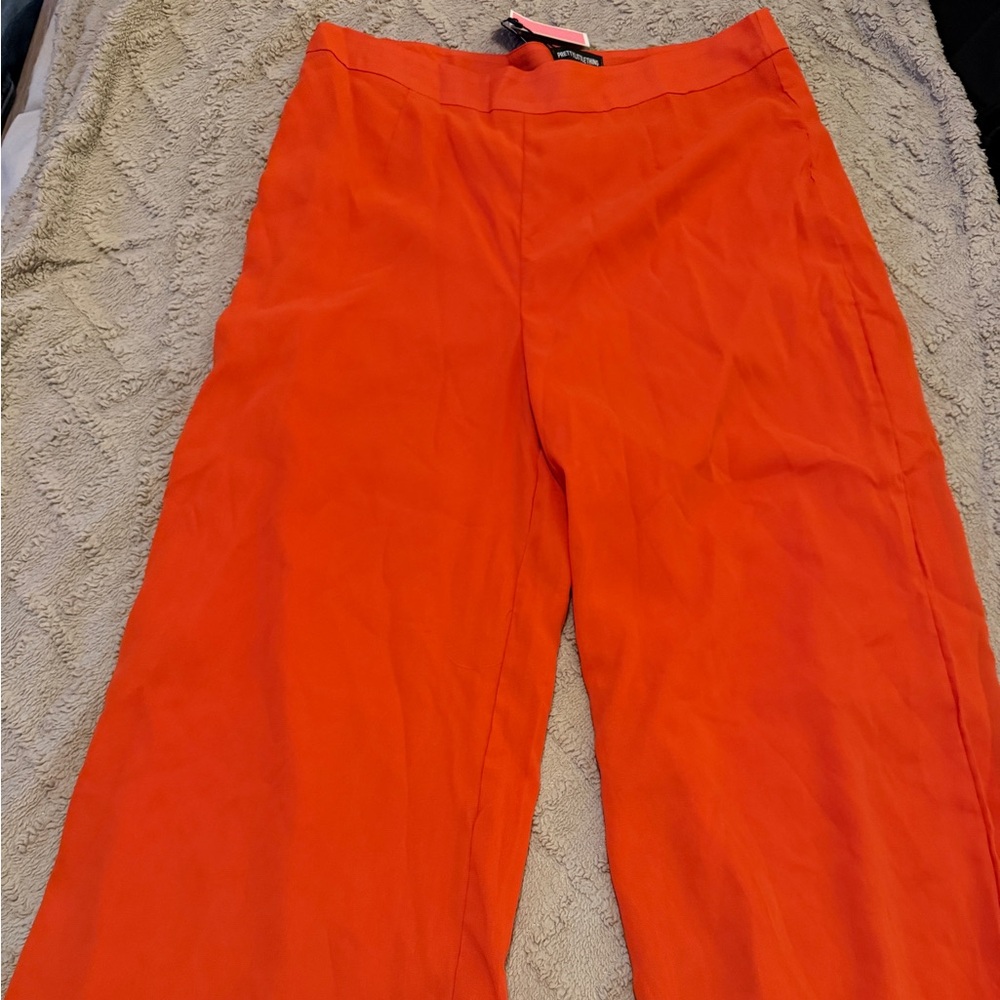 PrettyLittleThing Vibrant Orange Wide Leg Pants